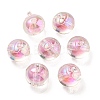 UV Plating Rainbow Iridescent Acrylic Beads OACR-A014-02C-1