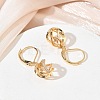Brass Micro Pave Clear Cubic Zirconia Leverback Earrings KK-CBA4112-09G-3