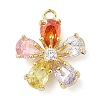 Brass Micro Pave Cubic Zirconia Pendants KK-S514-02A-G-1