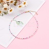 Round Transparent Inside Colours Glass Seed Beaded Necklaces NJEW-JN03362-03-4