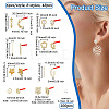   48Pcs 8 Style Alloy Stud Earring Findings FIND-PH0007-25-5