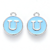 Platinum Plated Alloy Enamel Charms X-ENAM-S118-04U-P-1