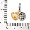 Rack Plating Alloy Rhinestone European Dangle Charms PALLOY-P307-10G-3