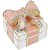 Square Bowknot Alloy Enamel with Crystal Rhinestone Jewelry Magnetic Storage Boxes CON-SP0001-32A-1