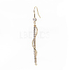 Brass Micro Pave Clear Cubic Zirconia Earring Hooks X-KK-S356-136G-NF-3