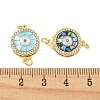 Rack Plating Brass Micro Pave Cubic Zirconia & Shell & Enamel Box Clasps KK-S373-03G-3