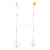 Shell Pearl Dangle Stud Earrings EJEW-JE04137-01-2