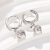 Brass Cubic Zirconia Hoop Earrings EJEW-Q015-01P-C-4