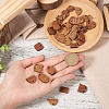 Fashewelry 22Pairs 11 Style Walnut Wood Stud Earring Findings MAK-FW0001-01-15