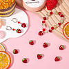 30Pcs Rhinestone Strawberry Plastic Beads FIND-SC0012-13-4