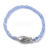 Porcelain Fish & Seed Beaded Stretch Bracelet BJEW-JB09615-3
