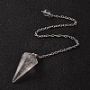 Platinum Tone Brass Crystal Cone Hexagonal Pointed Dowsing Pendulums X-MAK-M015-01I-1
