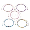 Natural Mixed Gemstone & Glass Seed Braided Bead Bracelets BJEW-JB09529-1