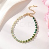 Brass & Dyed Natural Malaysia Jade Rondelle Beaded Bracelets for Women BJEW-JB13323-04-1