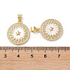 Brass Micro Pave Clear Cubic Zirconia Pendants KK-B083-35A-G-3