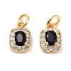 Brass Micro Pave Cubic Zirconia Pendants KK-B102-03G-1