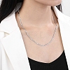 304 Stainless Steel Flat Snake Chain Necklaces for Women NJEW-D058-04P-4