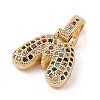 Brass Micro Pave Cubic Zirconia Pendants ZIRC-P121-01G-M-2
