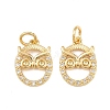 Brass Micro Pave Cubic Zirconia Pendants KK-G544-14G-1