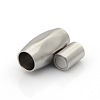 Tarnish Resistant 304 Stainless Steel Matte Surface Magnetic Clasps with Glue-in Ends STAS-O042-D-31-1