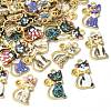 40Pcs 8 Colors Alloy Enamel Pendants ENAM-CJ0001-79-3