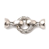 Brass Micro Pave Clear Cubic Zirconia Fold Over Clasps KK-U059-55P-1