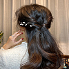 8Pcs 2 Styles Brass and Alloy Rhinestone Hair Forks MRMJ-LP0002-17-3
