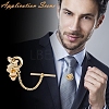 Brass Tie Tack Clutch with Chains KK-WH0083-11G-3