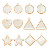 12Pcs 6 Styles Natural Shell Pendants BSHE-TA0002-06-1