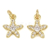 Brass Micro Pave Clear Cubic Zirconia Charms KK-D218-23G-03-1