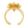 Rack Plating Flower Brass Enamel Open Cuff Rings for Women RJEW-S242-10B-3