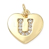 Brass Micro Pave Clear Cubic Zirconia Pendants KK-D229-01G-21-1