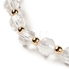 Faceted Natural Quartz Crystal Stretch Beaded Bracelets BJEW-P318-01G-02-3