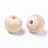 Unfinished Natural Wood European Beads WOOD-S057-015A-2
