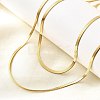 304 Stainless Steel Flat Snake Chain Double Chain Necklaces NJEW-Q039-01G-3
