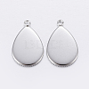 Tarnish Resistant 304 Stainless Steel Pendant Cabochon Settings STAS-P198-14A-2