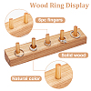 Rectangle Wood Finger Ring Display Holder RDIS-WH0018-05-3