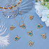 8Pcs 2 Colors Brass Micro Pave Cubic Zirconia Pendants KK-BBC0019-71-3