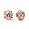 Golden Plated Alloy Rhinestone Beads FIND-E046-14G-01-3