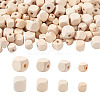 Craftdady 400Pcs 4 Style Natural Wooden Beads WOOD-CD0001-14-10
