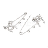 Bowknot 304 Stainless Steel Safety Pins Brooch Findings SA-CBA098D-12B-P-2