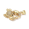 Brass Micro Pave Cubic Zirconia Pendants KK-P330-01B-G-2