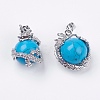 Synthetic Turquoise Pendants G-F228-04I-RS-2