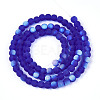 Frosted Transparent Glass Beads Strands GLAA-T032-T4mm-MBB16-2