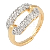 Oval Brass Micro Pave Clear Cubic Zirconia Finger Ring RJEW-Q819-28G-1