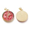 Brass Micro Pave Cubic Zirconia Pendants ZIRC-F116-01-G-3