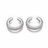 Brass Micro Pave Clear Cubic Zirconia Cuff Earrings EJEW-R114-026P-NF-1