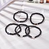 Natural Gemstone & Lava Rock Beaded Stretch Bracelet for Women BJEW-JB08462-2