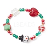 Christmas Electroplate Glass Beaded Stretch Bracelets BJEW-MZ00195-2