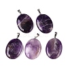 Natural Amethyst Pendants G-T138-207E-1